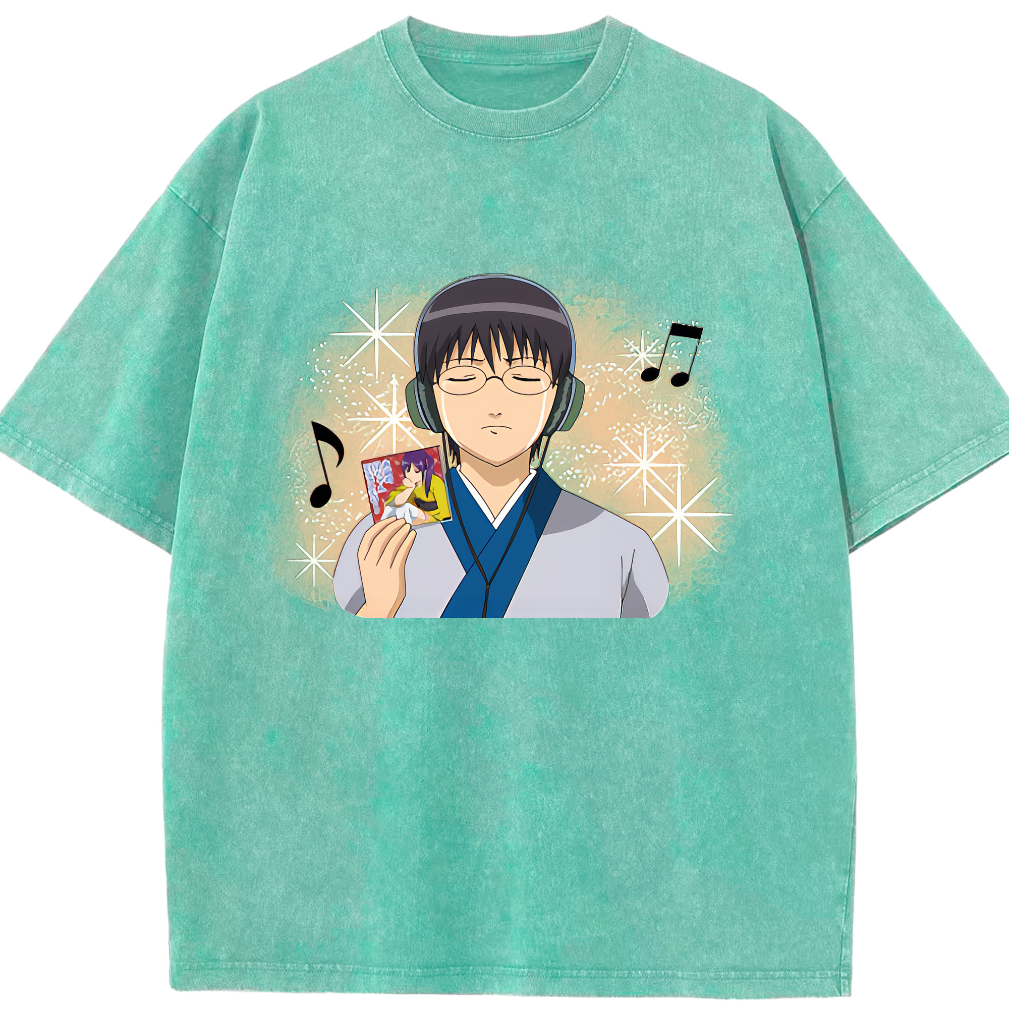 （画像用） ぎんたま 坂田銀時（さかたぎんとき） 神楽 志村新八（しむら しんぱち） GINTAMA Sakata Gintoki Kagura Shimura Shinpachi 綿100% ヴィンテージ風 半袖Tシャツ（フロントプリント）